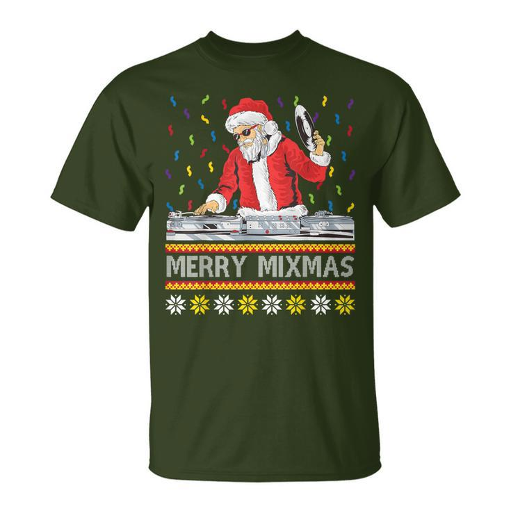 Merry Mixmas Christmas Dj Hip Hop Music Party Ugly Fun T-Shirt