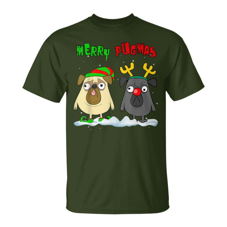 Merry Pugmas Christmas Party Xmas Holidays Pug Dog Lover T-Shirt