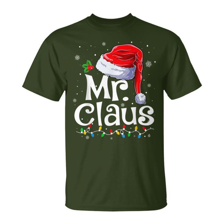 Mr And Mrs Claus Couples Matching Christmas Pajamas Santa T-Shirt