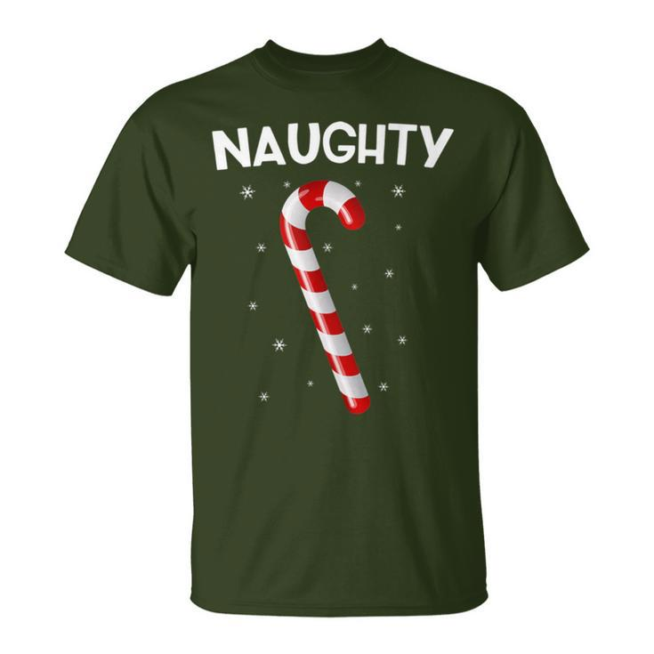Naughty And Nice Matching Couples Christmas T-Shirt