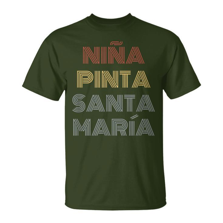 Niña Pinta Santa Maria History Christopher Columbus Day T-Shirt