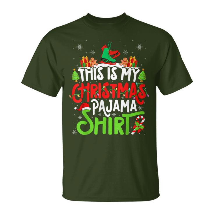 Nordic Skating Christmas Pajama Xmas Party T-Shirt