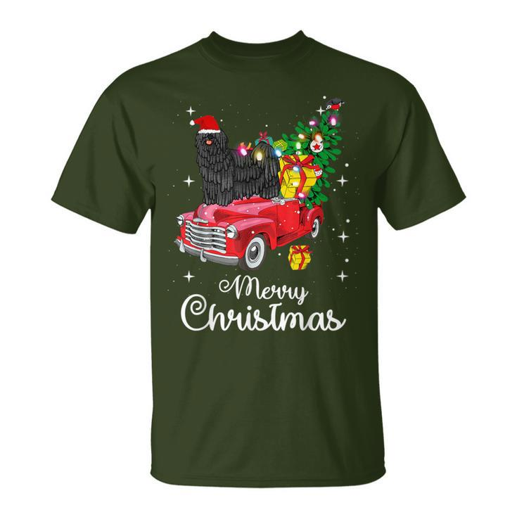 Puli Ride Red Truck Christmas Pajama Dog T-Shirt