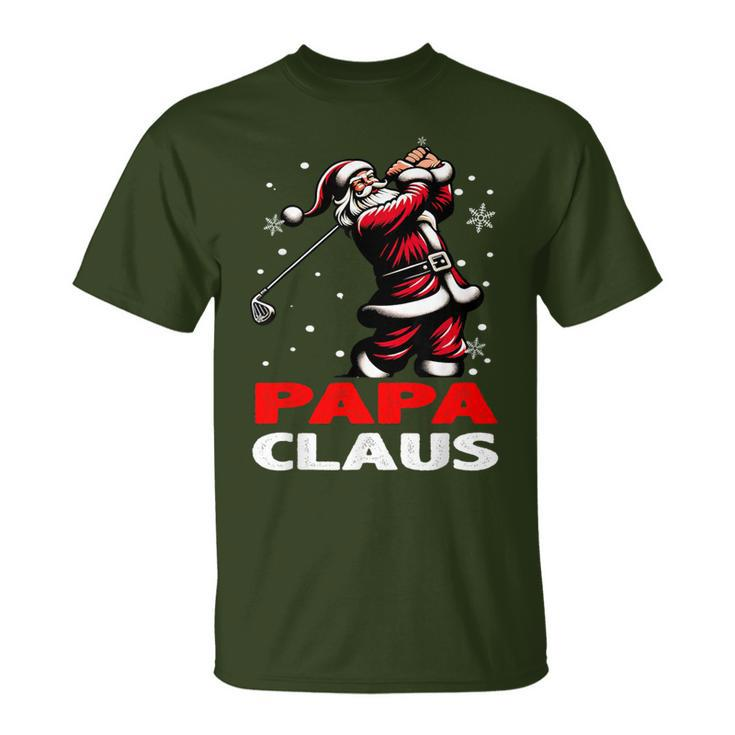 Santa Golf Papa Claus Family Matching Grandpa Christmas T-Shirt
