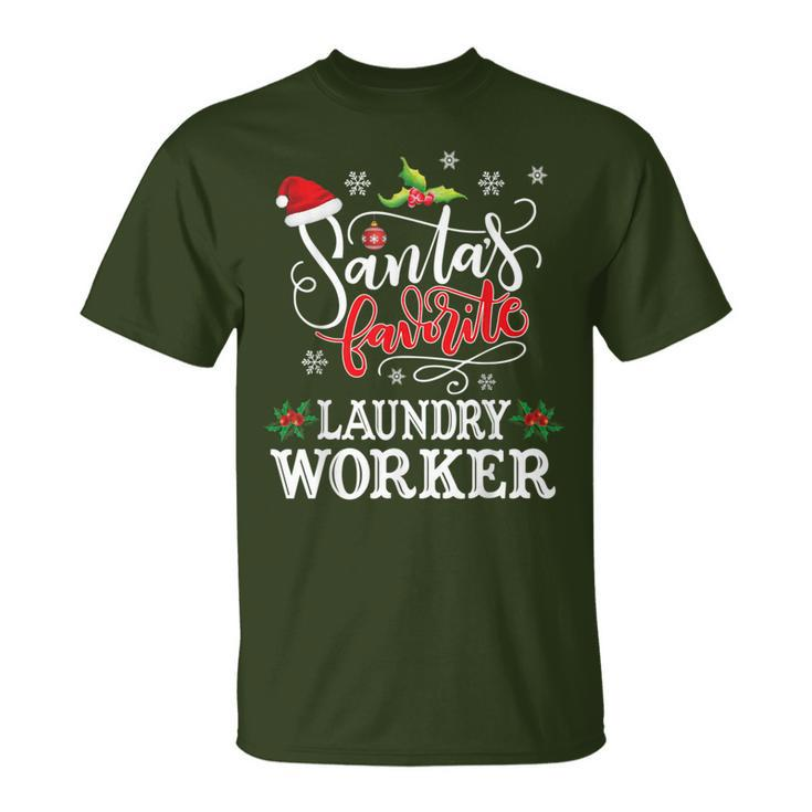 Santa's Favorite Laundry Worker Christmas Party Xmas T-Shirt