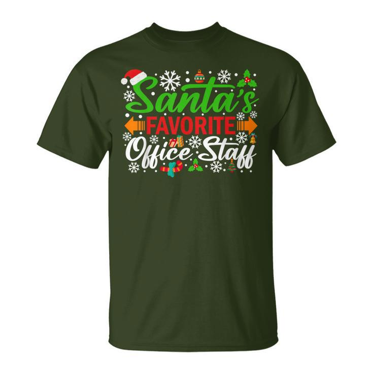 Santa's Favorite Office Staff Christmas Xmas T-Shirt