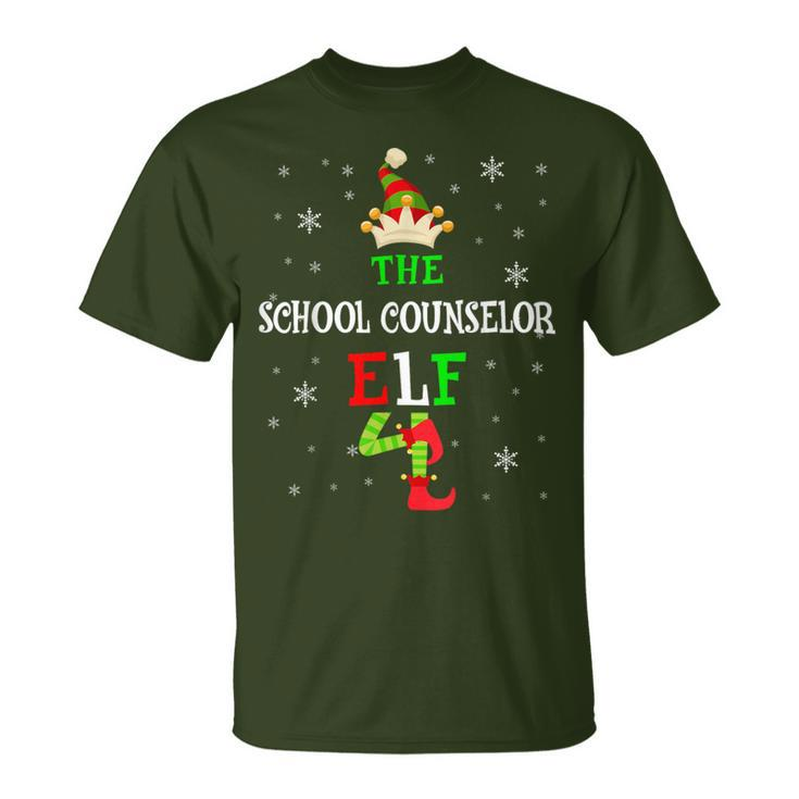 The School Counselor Elf Christmas Elf Matching Family Group T-Shirt
