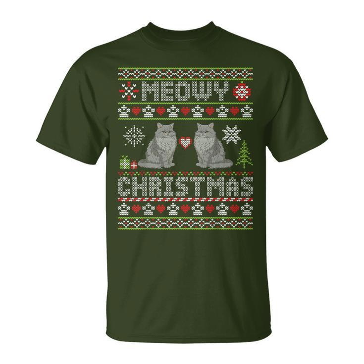 Selkirk Rex Cats Together Merry Meowy Christmas Day Sweater T-Shirt