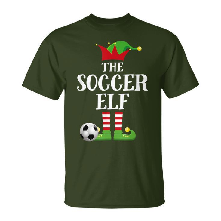Soccer Elf Family Matching Christmas Group Elf Pajama T-Shirt
