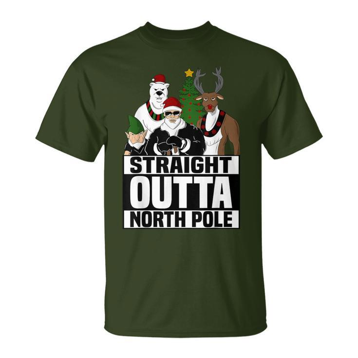 Straight Outta North Pole Christmas Pajama T-Shirt