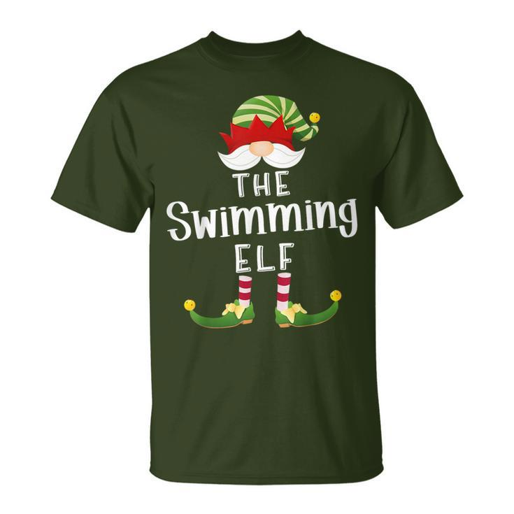 Swimming Elf Group Christmas Pajama Party T-Shirt