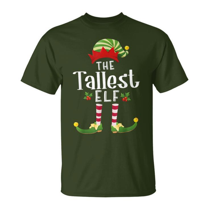 Tallest Christmas Elf Matching Pajama X-Mas Party T-Shirt