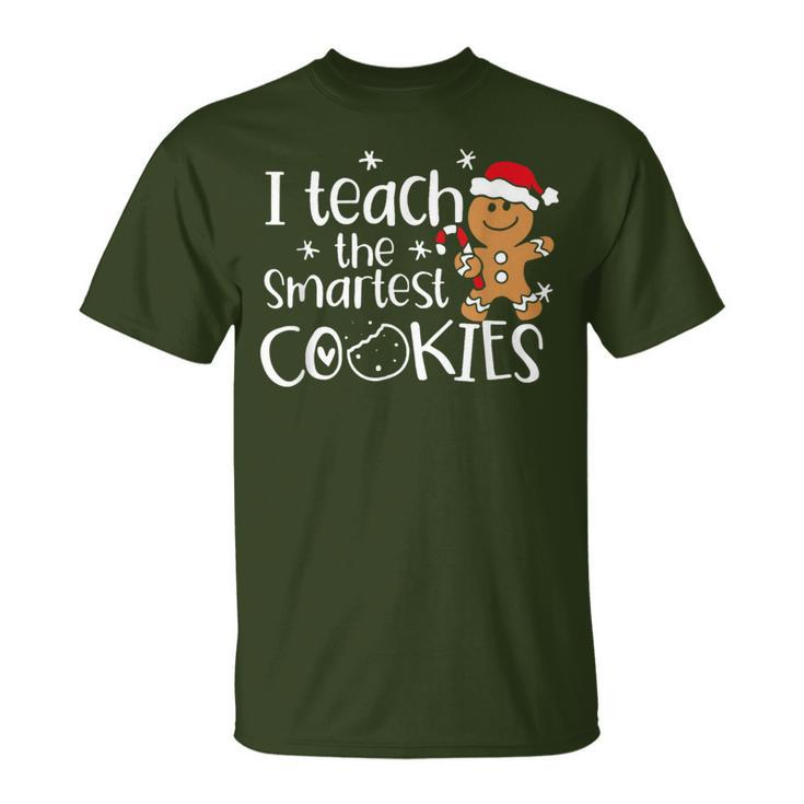 I Teach The Smartest Cookies Christmas Gingerbread Santa Hat T-Shirt
