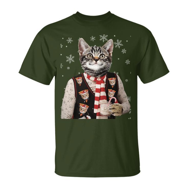 Ugly Sweater Party Hipster Cat T-Shirt