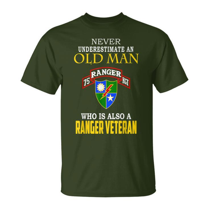Never Underestimate A 75Th Ranger Ranger Veteran Christmas T-Shirt
