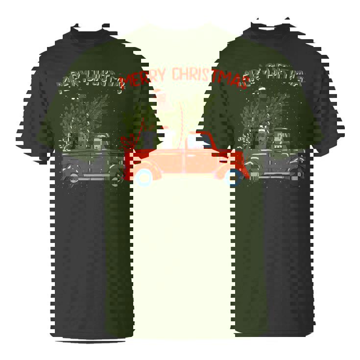 Whippet Xmas Vintage Red Pickup Retro Truck T-Shirt