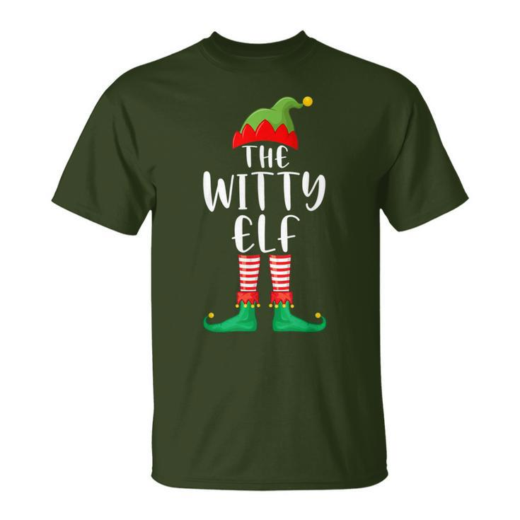 Witty Elf Matching Family Group Christmas Party Pajama T-Shirt