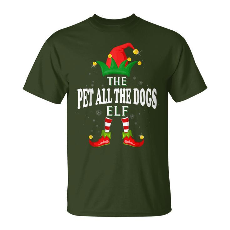 Xmas Pet All The Dogs Elf Family Matching Christmas Pajama T-Shirt