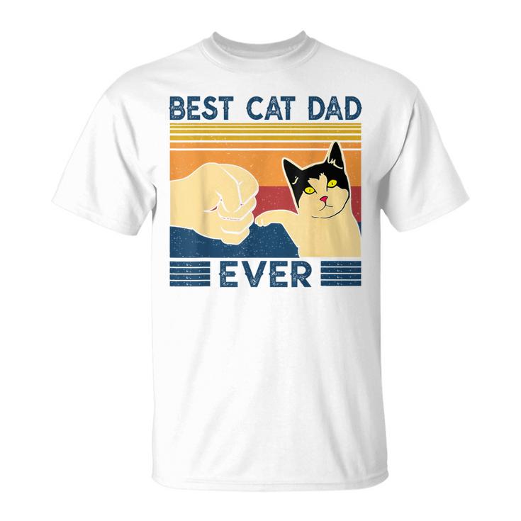 Best Cat Dad Ever  Retro Vintage Cat Daddy Father Day Unisex T-Shirt
