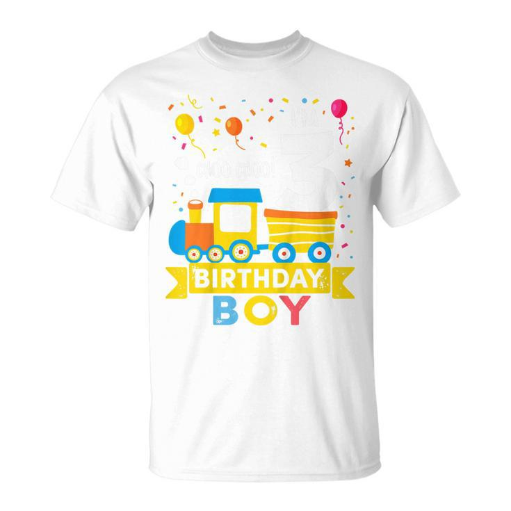 3 Year Old Birthday Boy Train 3Rd Birthday Boy T-shirt