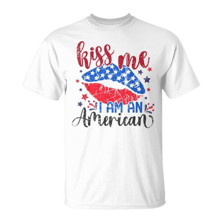 4Th Of July 2023 Kiss Me I-Am An Patriotic American Usa Flag  Unisex T-Shirt