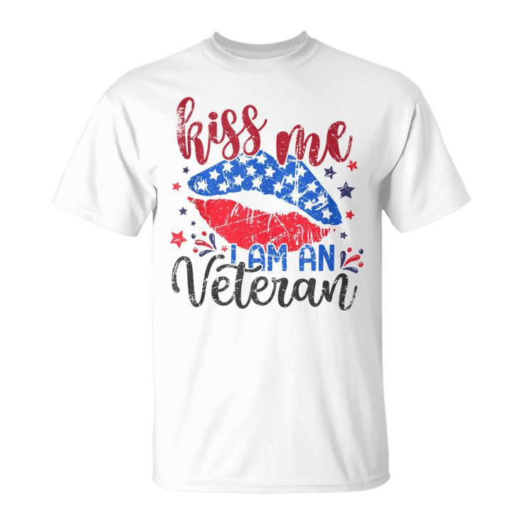 4Th Of July 2023 Kiss Me I-Am An Veteran Patriotic American  Unisex T-Shirt