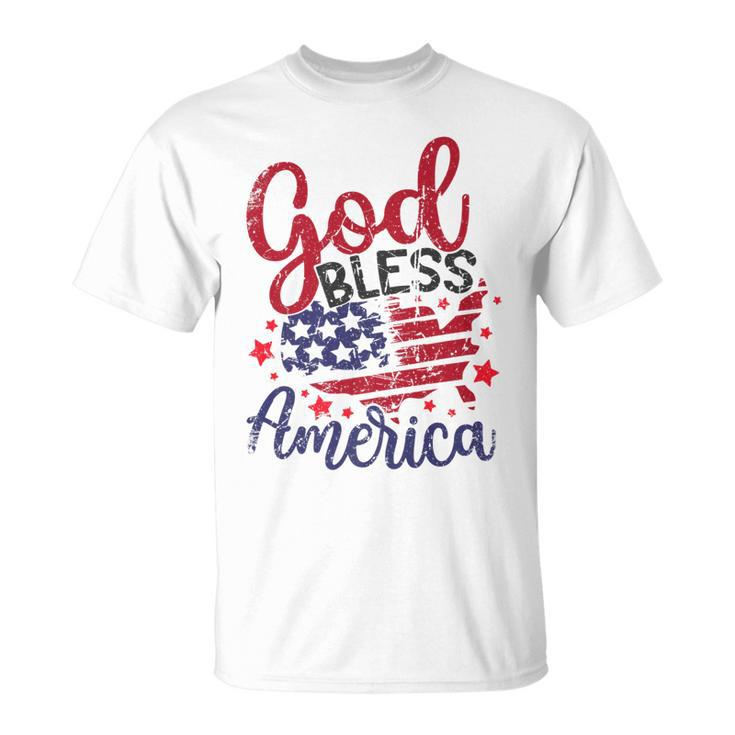 4Th Of July 2023 Patriotic God Bless America Independence   Unisex T-Shirt