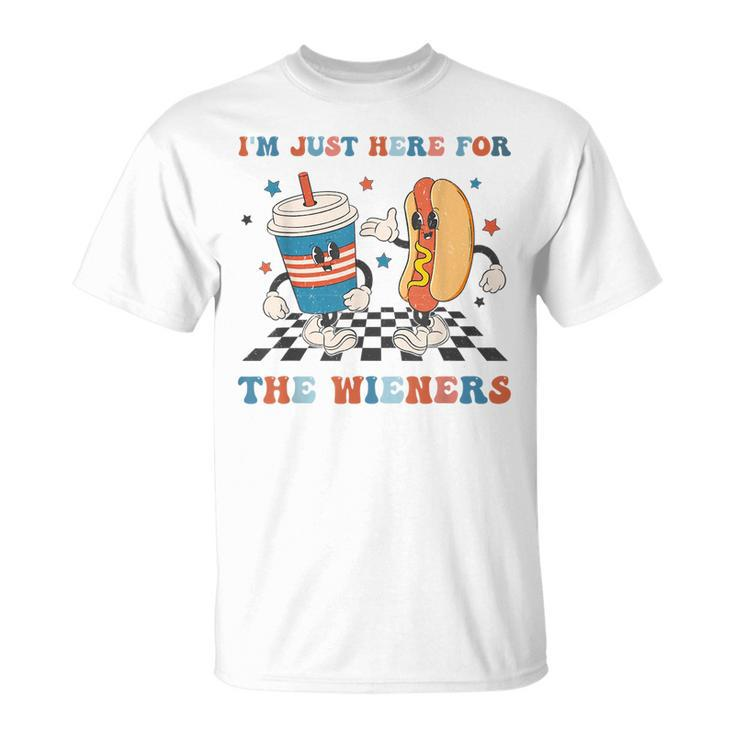 4Th Of July Hot Dog Im Just Here For The Wieners Unisex T-Shirt