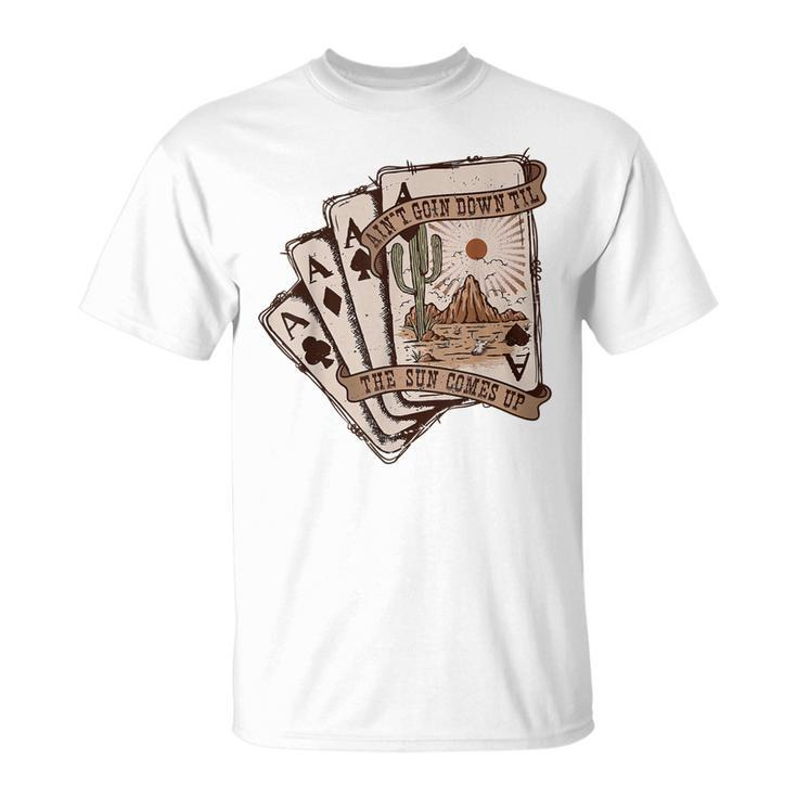 Ace Poker Cards Western Country Cactus Desert Cowboy Cowgirl Unisex T-Shirt