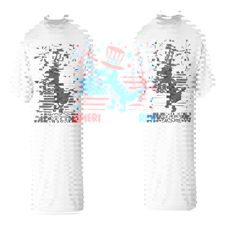 American Flag 4Th Of July T Rex Dinosaur Amerisaurus Rex Boy Dinosaur Funny Gifts Unisex T-Shirt