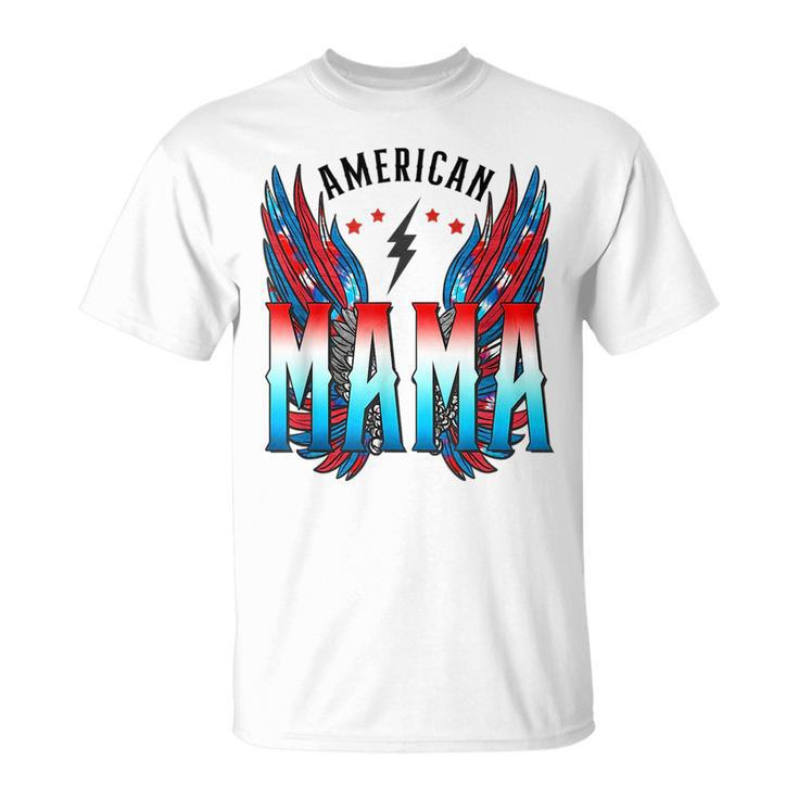 American Mama Retro Wings 4Th Of July  For Women  Gifts For Mama Funny Gifts Unisex T-Shirt