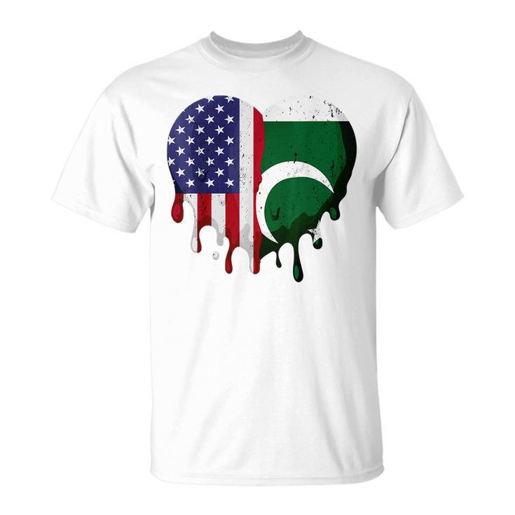 American Pakistani Heritage Month Pakistan Flag Heart  Unisex T-Shirt