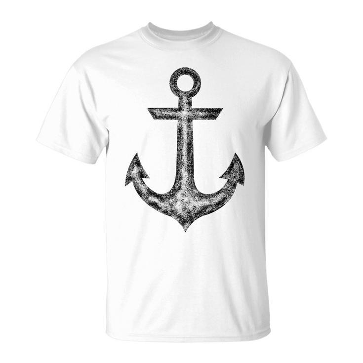 Anchor Boating Nautical  Standard Galvanized Black V1 Unisex T-Shirt