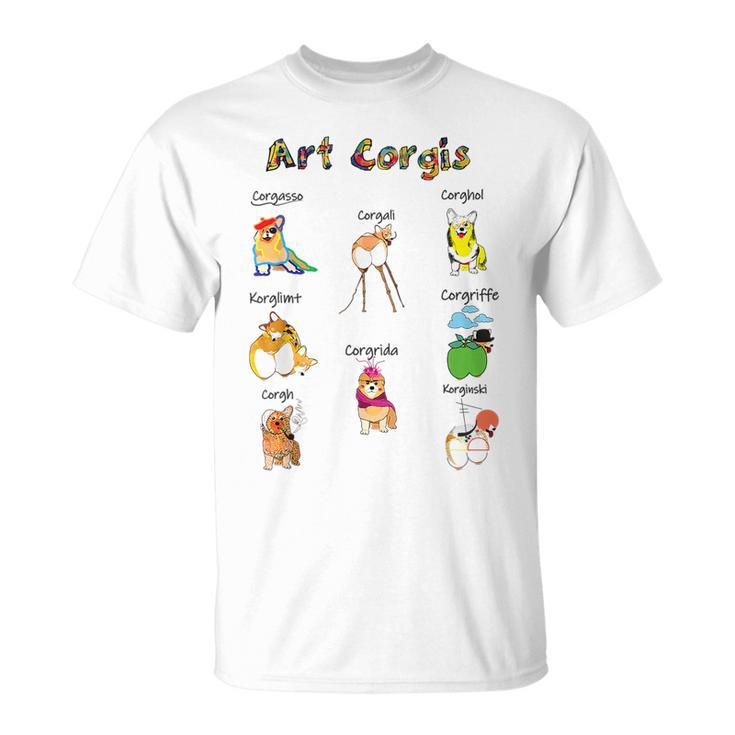 Art Corgis Master Painters As Corgi Welsh Pembroke  Unisex T-Shirt