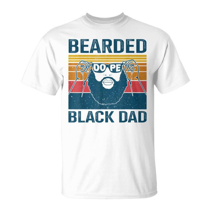 Bearded Dope Dad Vintage African American Fathers Day  Unisex T-Shirt