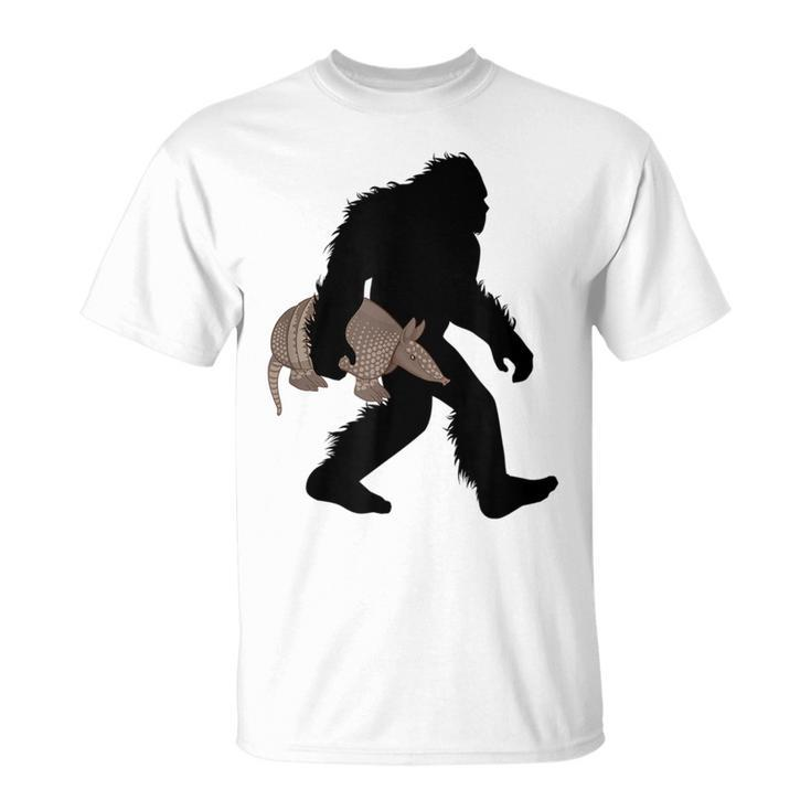 Bigfoot Cradling Armadillo Cryptid Sasquatch  Unisex T-Shirt