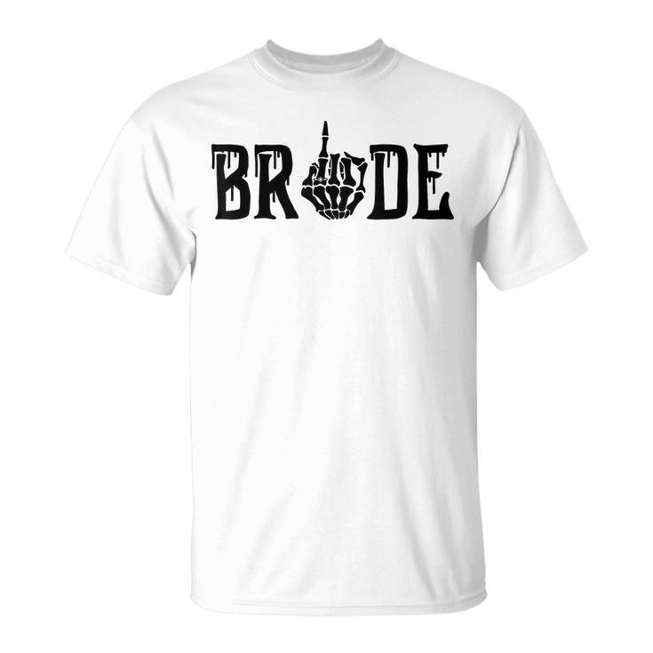 Bride Groom Skeleton Hand Halloween Wedding Bachelorette T-Shirt