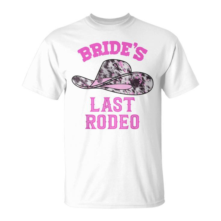 Brides Last Rodeo Cowgirl Hat Bachelorette Party Bridal Unisex T-Shirt