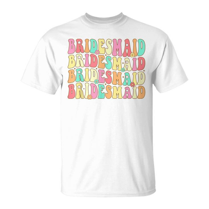 Bridesmaid Bride I Do Crew Retro Groovy Bachelorette Party  Unisex T-Shirt