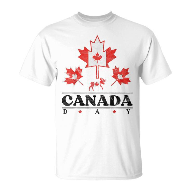 Canada Day Flag Vintage Canadian Maple Leaf Heritage Toddler Canada Funny Gifts Unisex T-Shirt