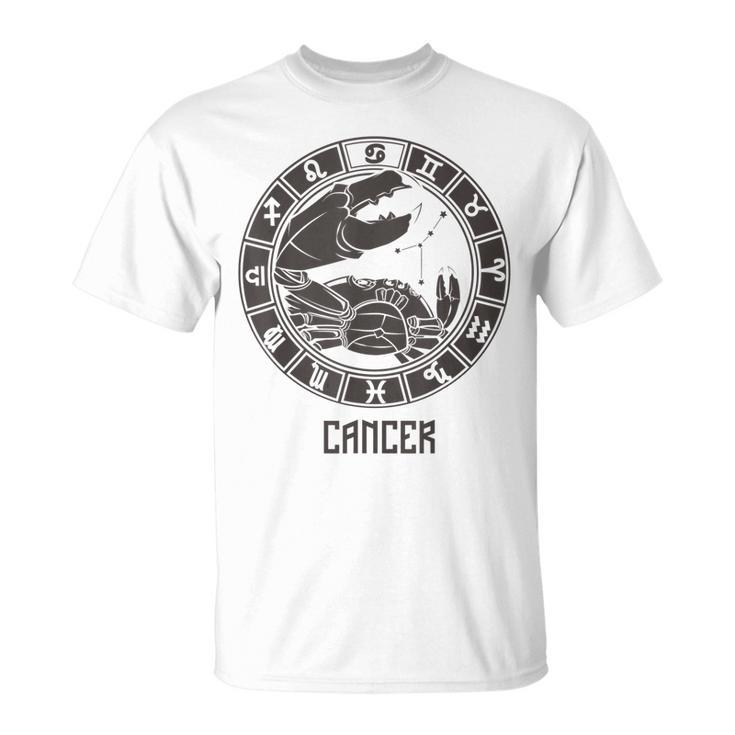 Cancer Zodiac Sign Symbol Stars June July Birthday Gift Unisex T-Shirt