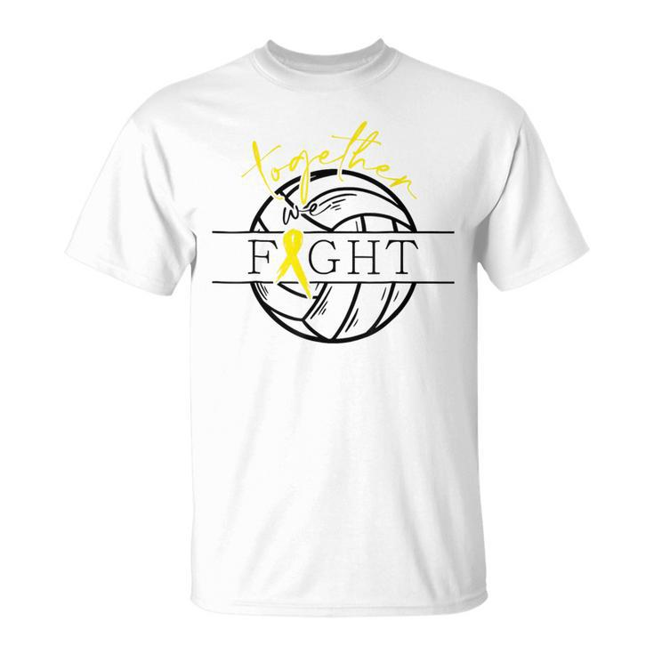 Childhood Cancer Awareness Together We Fight Volleyball T-Shirt