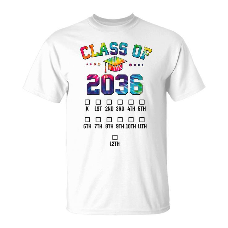 Class Of 2036 Grow With Me With Space For Checkmarks T-Shirt