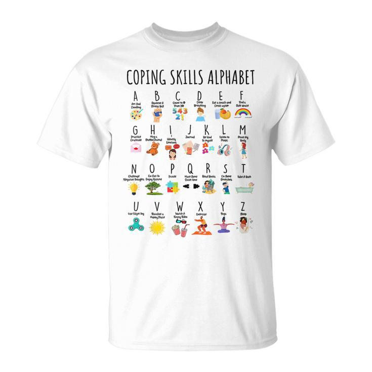 Coping Skills Alphabet Counselor Mental Health Awareness  Unisex T-Shirt