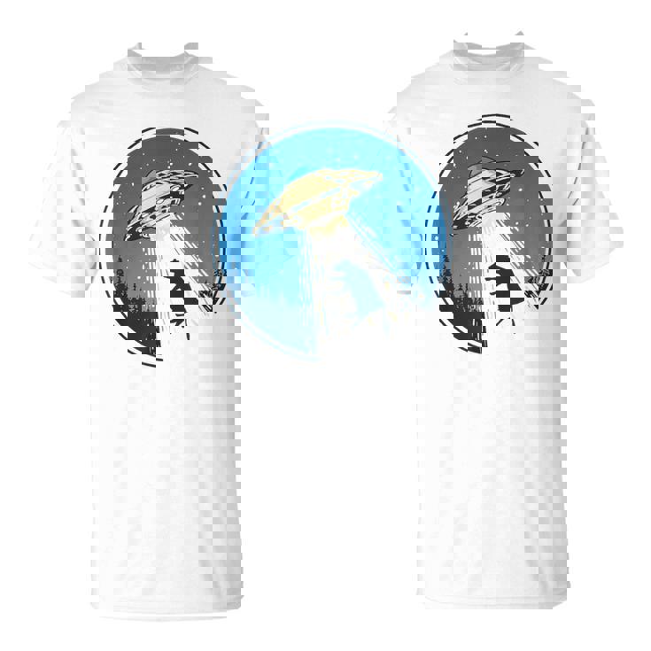 Cow Snatch Vintage Distressed Ufo Flying Saucer T-Shirt