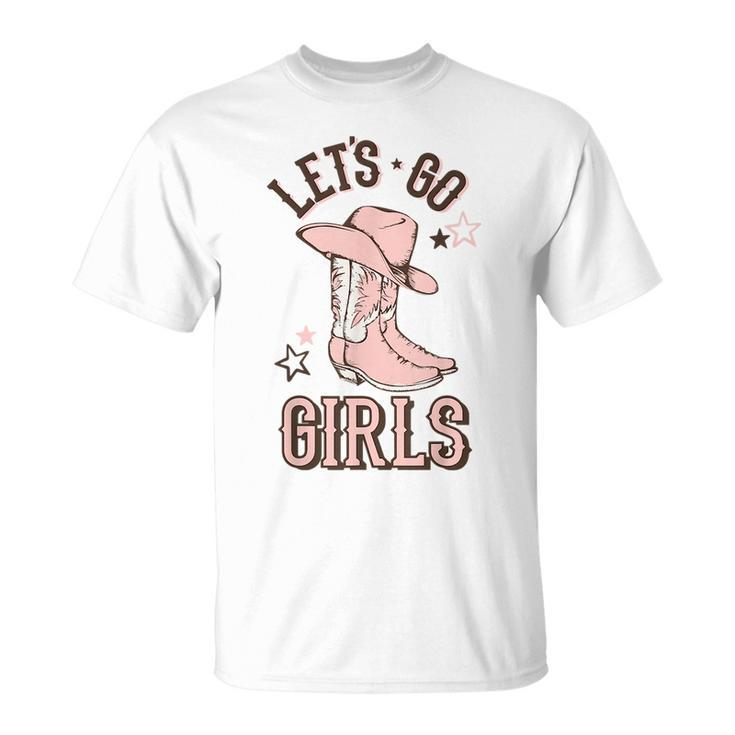Cowgirl Boots Lets Go Girls Howdy Western Cowgirl  Unisex T-Shirt