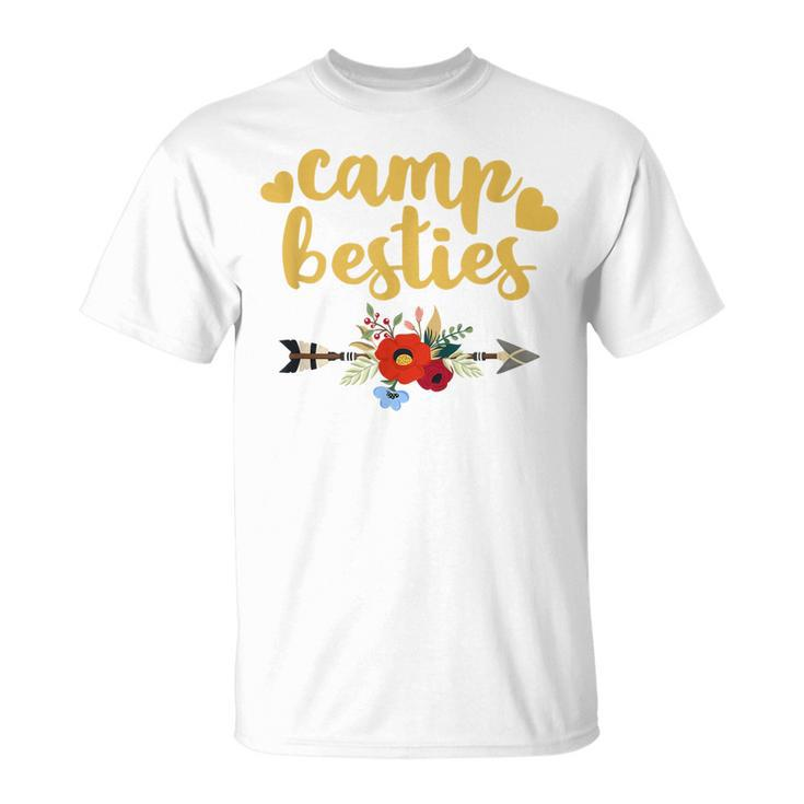 Cute Camp Besties  Camping Best Friend Camper Gift Girl Unisex T-Shirt