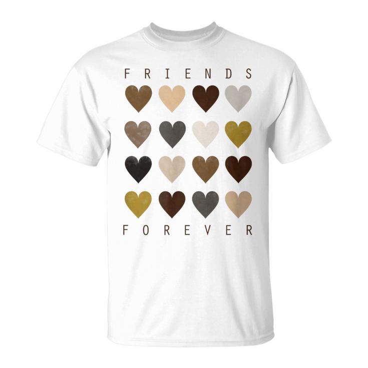 Cute Friends Forever Watercolor Patterned Hearts Friendship Unisex T-Shirt