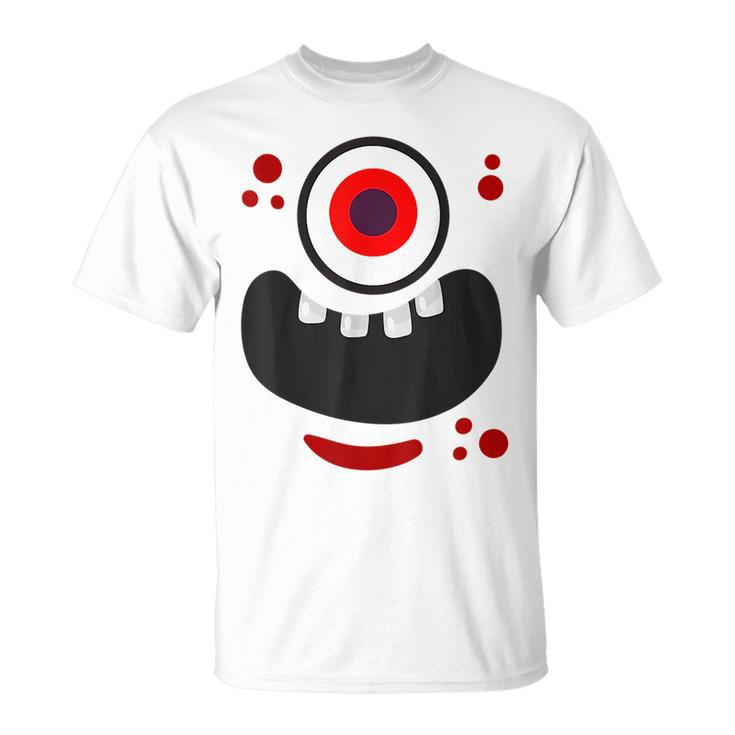 Cute Monster Face Scary Eyeball & Mouth Funny Red Monster  Unisex T-Shirt