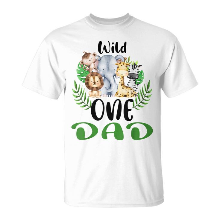 Dad Of The Wild One Zoo Birthday Safari Jungle Animal  Unisex T-Shirt
